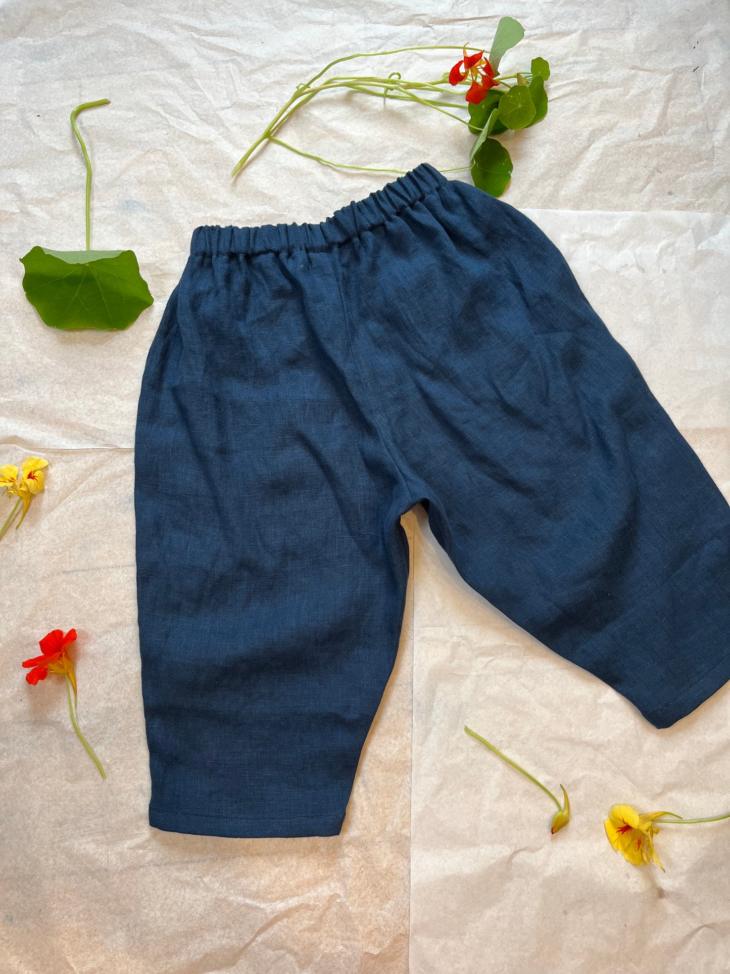 Children’s nasturtium trousers