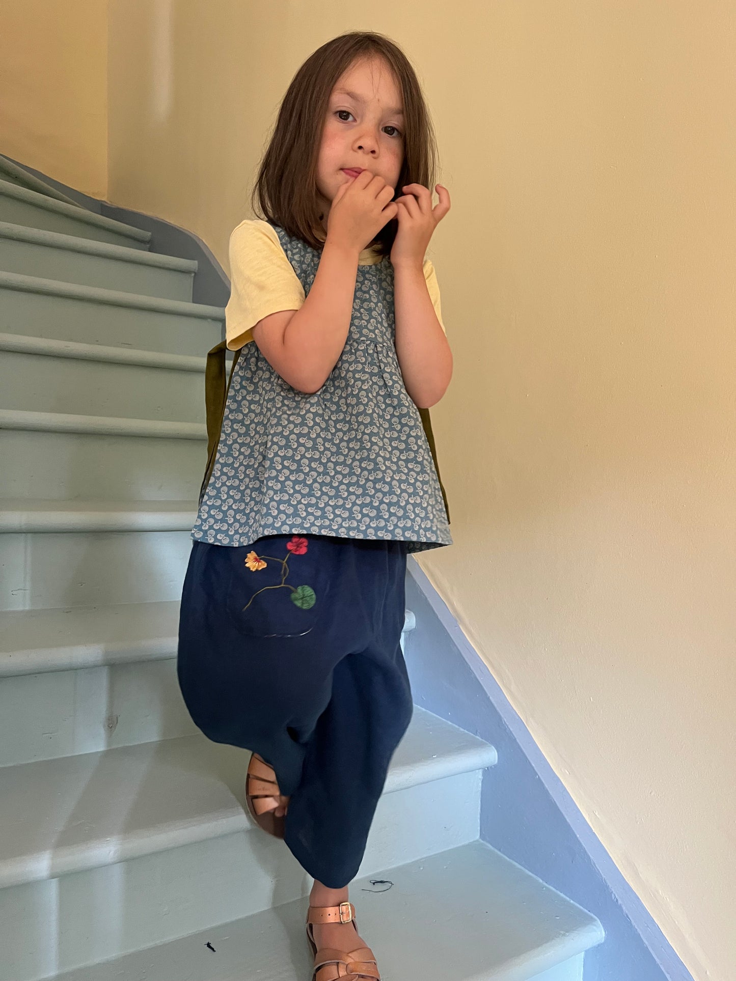 Children’s nasturtium trousers