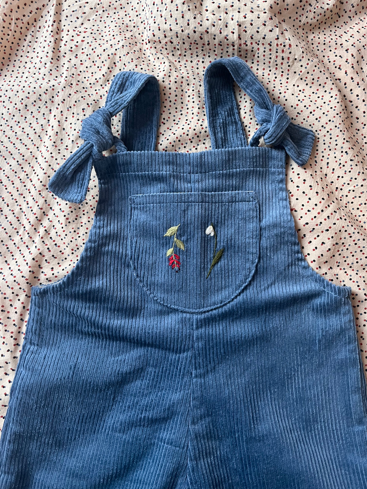 Rosehip Dungarees, blue, red