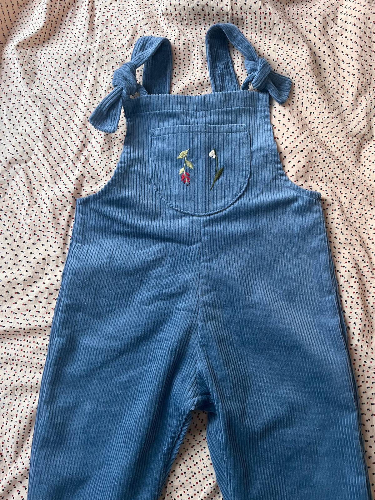 Rosehip Dungarees, blue, red