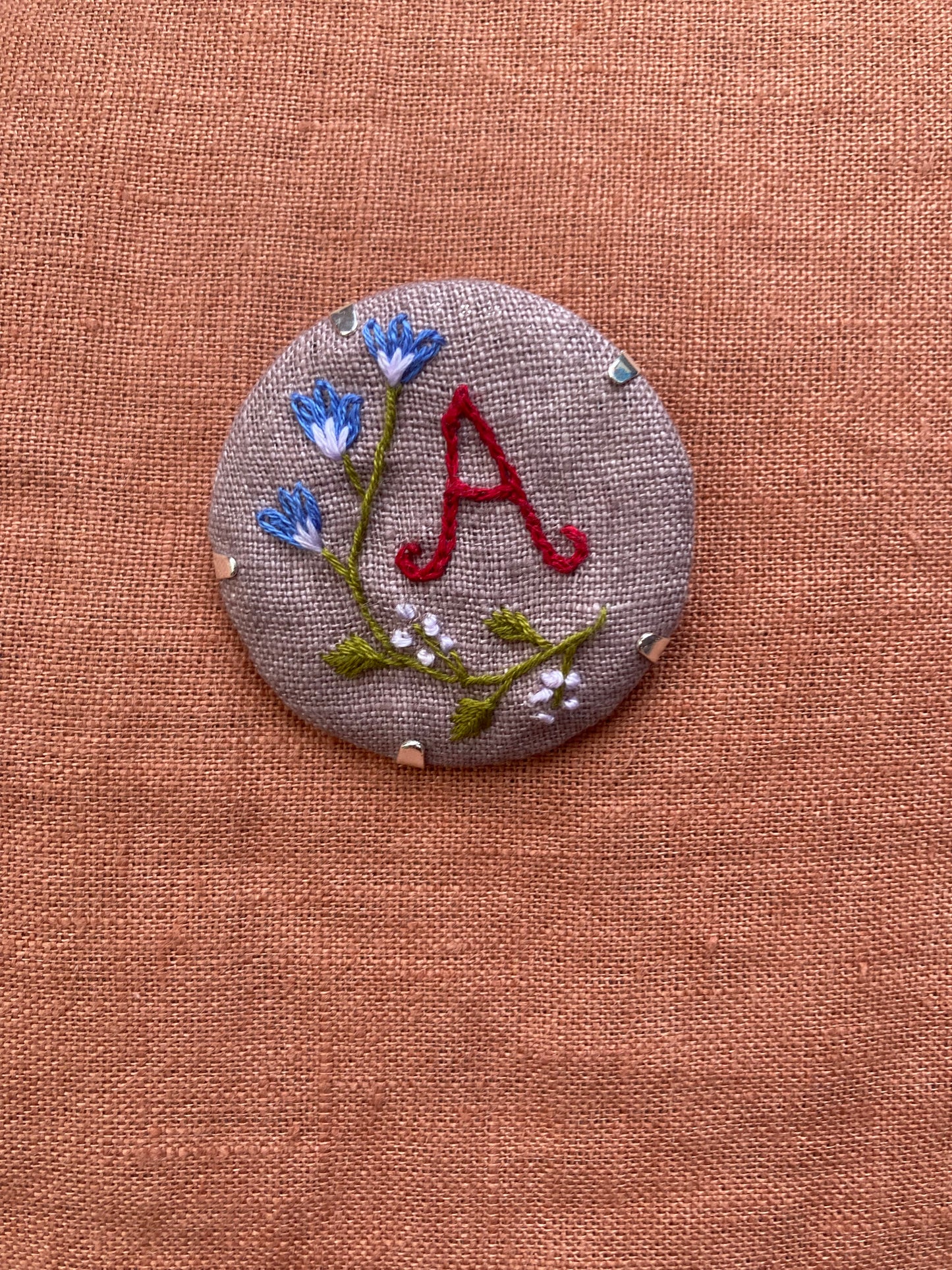 Embroidered brooch